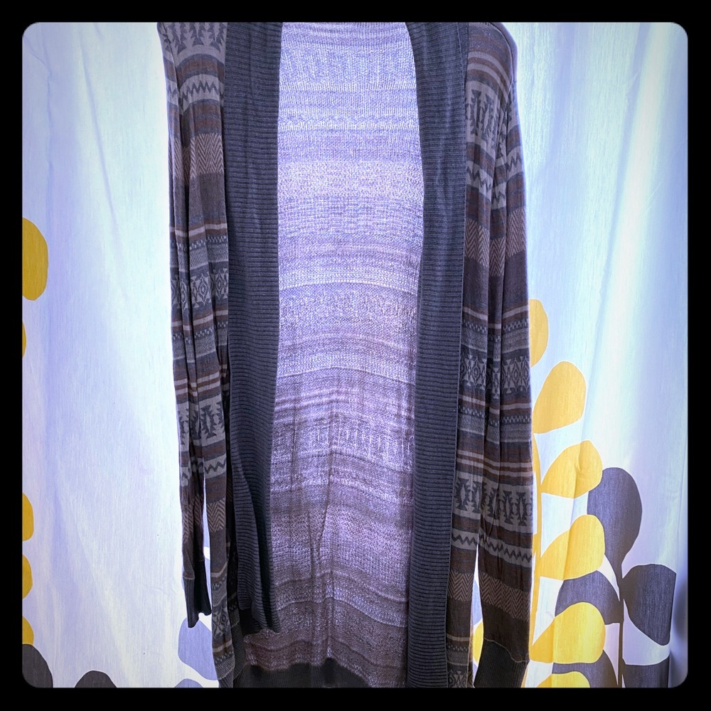 Long lightweight open front cardigan